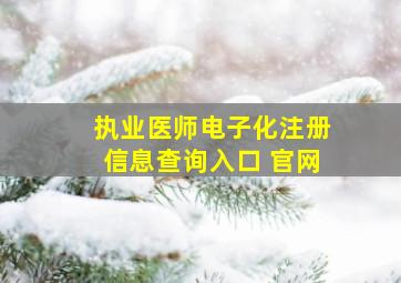 执业医师电子化注册信息查询入口 官网